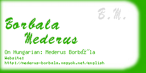 borbala mederus business card